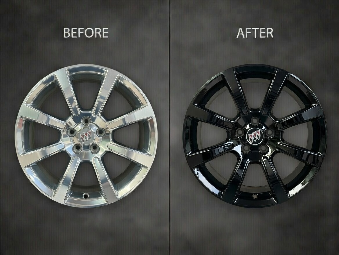 Custom refinishing and powder coating on Buick Regal wheels – Twin Cities MN